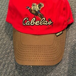 Cabela's Red Crown Brown Bill Embroidered Pheasant Hat